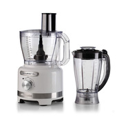 Ariete 1782 Gourmet Pro Moderna, Robot da cucina, Tritatutto 3L, Frullatore 2L, 2 velocità + Pulse, Set di lame + Disco in acciaio inox, Accessorio spremiagrumi, Bianco