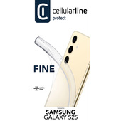 Cellularline Fine - Galaxy S25 Cover in gomma morbida ultra sottile e trasparente