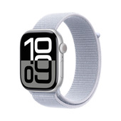 Apple Watch Series 10 Serie 10 GPS 46mm Cassa in Alluminio Color Argento con Blu tempesta Sport Loop