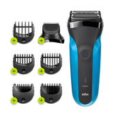 Braun Series 3 310BT Rasoio Trimmer Nero, Blu