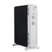 Electroline OFRE13F25M stufetta elettrica Interno Nero, Bianco 2500 W Riscaldatore ambiente elettrico a olio