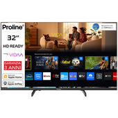 Proline PRO32M10VDA SMART TV 32" HD, Sistema operativo VIDAA, Triplo tuner DVBT2/C/S2, Certificato TivuSAT, Piedini installabili in doppia posizione stretta/larga, Dolby Audio, Parental Control