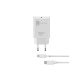 Cellularline USB-C Charger Kit 20W - USB-C to Lightning - iPhone 8 or later Caricabatterie da rete USB-C 20W per la carica alla massima velocità di iPhone 8 e successivi con cavo USB-C to Lightning