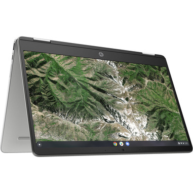 HP Chromebook x360 14a-ca0006nl Intel® Celeron® N4120 35,6 cm (14") Touch screen Full HD 4 GB LPDDR4-SDRAM 64 GB eMMC Wi-Fi 5 (802.11ac) ChromeOS Argento