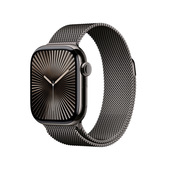 Apple Watch Series 10 Serie 10 GPS + Cellular 42mm Cassa in Titanio color Ardesia con Loop in maglia milanese ardesia