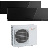 Mitsubishi Electric MITKIT2-53EFB9+12WF condizionatore fisso Climatizzatore Dualsplit Nero, Bianco