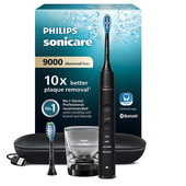 Philips Sonicare DiamondClean serie 9000 Sonicare Diamond Clean 9000 Spazzolino Elettrico Sonico Nero con App, con custodia da viaggio HX9913/18