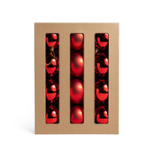 Mercury 77861 decorazione natalizia Ornamento per palline di Natale Plastica Rosso 12 pz