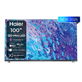Haier TV QD-Mini LED 100" H100M96FUX, UltraSense AI, Dolby Atmos, Google TV, Dolby Vision IQ, KEF Sound, Gaming 240Hz