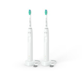 Philips 3000 series Sonicare Spazzolini Elettrici Sonici, confezione da 2 Spazzolini Bianchi HX3675/13