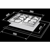 De’Longhi YBF 46 ASV piano cottura Bianco Da incasso 58 cm Gas 4 Fornello(i)