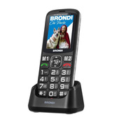 Brondi AMICO DI CASA+ 6,1 cm (2.4") Nero Telefono per anziani