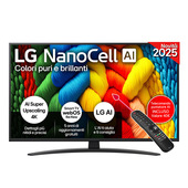 LG NanoCell AI 43NANO81A6A TV Serie NANO81 43'' 4K, α7 Gen8, HDR10, 20W, 3 HDMI con Game Optimizer, Smart TV WebOS 25