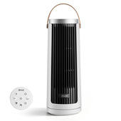 Levoit Windi Mini Plus Ventilatore a torre, 7,0 m/s, 5 velocità, timer da 1 a 12 ore, oscillazione di 90°, ricaricabile, portatile, ideale per l’uso sulla scrivania, adatto per l’uso all’aperto.