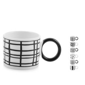 H&H Tazza jumbo Noir in new bone china decorata colori bianco e nero cc 400