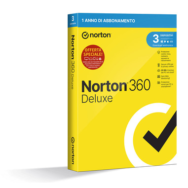 NortonLifeLock Norton 360 Deluxe 2024 | Antivirus per 3 dispositivi | Licenza di 1 anno | Secure VPN e Password Manager | PC, Mac, tablet e smartphone