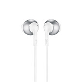 JBL Tune 205 Auricolare Cablato In-ear Musica e Chiamate Cromo, Bianco