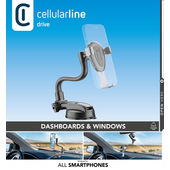 Cellularline Slide Flexy - Universal Supporto smartphone da auto con ventosa e braccio flessibile