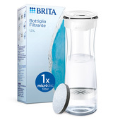 Brita Bottiglia filtrante , bianca (1,3L) incl. 1 filtro MicroDisc: riduce PFAS, cloro, microparticelle e altre impurità