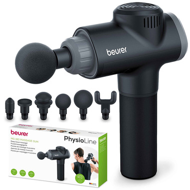 Beurer MG 180 Massage Gun, Pistola per Massaggio Muscolare con 6 Accessori e 4 livelli di intensità per un Profondo Massaggio dei Punti di Attivazione Muscolare