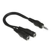 Hama Cavetto adattatore Jack 3,5mm M / 2x Jack 3,5mm F, 0,2 metri, nero, 1 stella