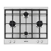 Smeg P260XGH piano cottura Acciaio inossidabile Da incasso 60 cm Gas 4 Fornello(i)