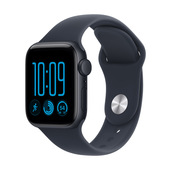 Apple Watch SE (3nd generation) SE 3 GPS, Cassa 40 mm in alluminio mezzanotte con Cinturino Sport blu marino - S/M