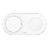 Belkin WIZ021vfWH Belkin WIZ021VFBK Caricabatterie wireless per due dispositivi, bianco
