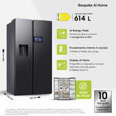 Samsung Series 9 Frigorifero Side By Side AI Home 621L RS90F64EDFEF