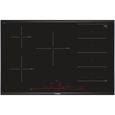 Bosch Serie 8 PXV875DC1E piano cottura Nero Da incasso 80 cm Piano cottura a induzione 5 Fornello(i)