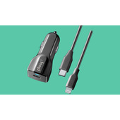 PLOOS - USB-C CAR KIT ADAPTER 18W - USB-C to Lightning Caricabatterie da auto USB-C 18W con cavo USB-C to Lightning