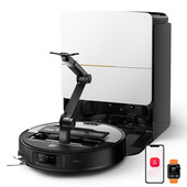 Roborock Saros Z70 Robot Aspirapolvere e Lavapavimenti con Braccio Meccanico OmniGrip, 7,98cm Ultrasottile, Aspirazione 22.000 Pa, Tecnologia FlexiArm, Telaio AdaptiLift, Stazione Multifunzionale 4.0, Hello Rocky