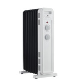 Electroline OFRE9F20M stufetta elettrica Interno Nero, Bianco 2000 W Riscaldatore ambiente elettrico a olio