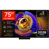 TCL C7L TV 75C7L SQD‑Mini LED da 75", 4K HDR, 3000 nit, 1.352 zone di dimming, Google TV, 144Hz, Dolby Vision & Atmos, Audio Bang & Olufsen