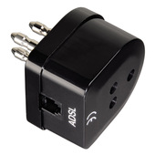 Hama Filtro ADSL spina tripolare/presa tripolare + presa 6p4c (RJ 11), nero