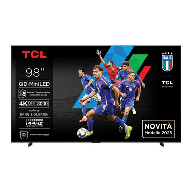 TCL Serie Smart TV QD-MiniLED 4K 98" 98C7K, 144Hz, audio B&O, Dolby Vision IQ & Atmos, Google TV