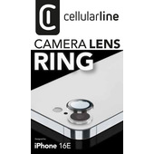 Cellularline Camera Lens Ring - iPhone 16e Vetro temperato per la protezione della fotocamera