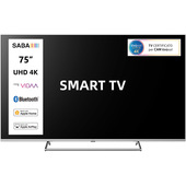 SABA SA75KN9VDA SMART TV 75" ULTRA HD 4K, Sistema operativo VIDAA, Triplo tuner DVBT2/C/S2 HEVC MAIN10, Certificato TivuSAT, Piedistallo centrale, Dolby Audio
