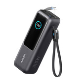 Anker Laptop Power Bank 25000mAh Caricatore Portatile, con Tre Porte USB C da 165W per Ricarica Multi-Dispositivo, Cavi Integrati e Retrattili, per iPhone 17 Pro Max/Serie 16-12, MacBook,Samsung