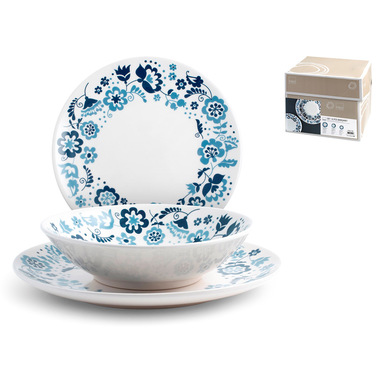 H&H Lifestyle 1541300 servizio da tavola 18 pz Porcellana, Porcellane dure Multicolore
