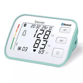 Beurer Sfigmomanometro da braccio SR-BM1, sfigmomanometro digitale con ampio bracciale fino a 43 cm, connessione app tramite Bluetooth, protezione dei dati certificata