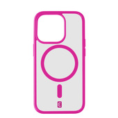 Cellularline Pop Mag - iPhone 15 Pro Custodia trasparente con bordi colorati compatibile con ecosistema Magsafe