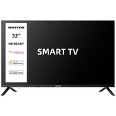 United UNLED32M10VDA SMART TV 32" HD, Sistema operativo VIDAA, Triplo tuner DVBT2/C/S2 HEVC MAIN10, Dolby Audio, Parental Control