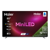 Haier Smart TV Mini LED QLED 85" H85M80FUX, 4K, Google TV, Dolby Vision, HDR10, Gaming 120Hz, Dolby Atmos, HDMI 2.1 x4