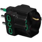 IOPLEE 87641-4077B adattatore per presa di corrente Tipo L (IT) Tipo L (IT) + Tipo F Nero
