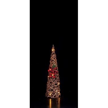 Regalo Albero in rattan e ferro con 15 LED (funzionamento a pila 2AA x 1,5V)
