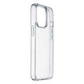 Cellularline Clear Strong - iPhone 14 Pro Custodia rigida con bordi in gomma - con tecnologia antibatterica integrata