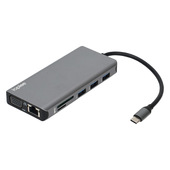 IOPLEE IOPEXTHE11IN1608 hub di interfaccia USB tipo-C 5000 Mbit/s Grigio