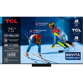 TCL Serie Smart TV QD-MiniLED 4K 75" 75C7K, 144Hz, audio B&O, Dolby Vision IQ & Atmos, Google TV