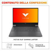 HP Victus Gaming Laptop 15-fb3016nl AMD Ryzen™ 5 Computer portatile 39,6 cm (15.6") Full HD 16 GB DDR5-SDRAM 512 GB SSD NVIDIA GeForce RTX 5050 Wi-Fi 6 (802.11ax) Windows 11 Home AI PC Nero